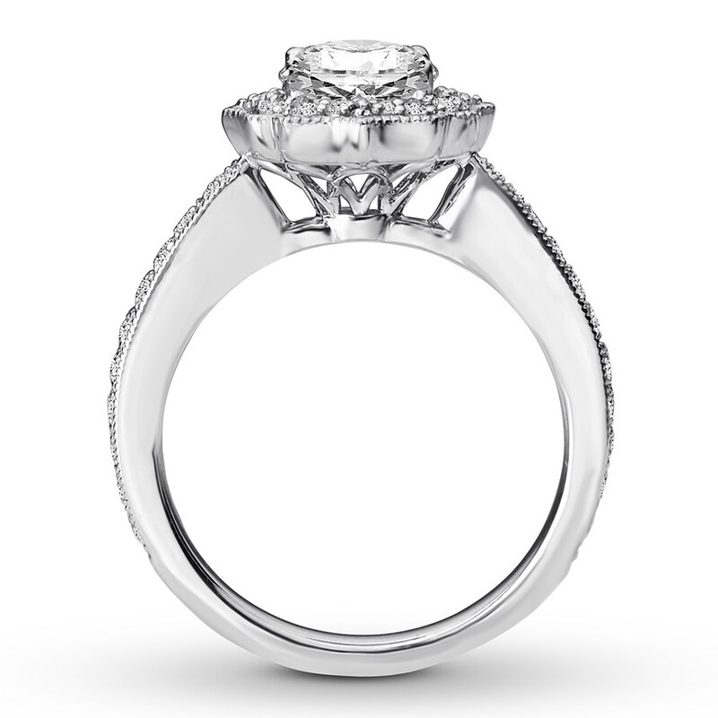 Diamond Ring Setting 3/8 carat tw Round 14K White Gold