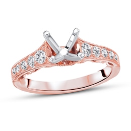Diamond Ring Setting 1/2 carat tw Round 14K Rose Gold