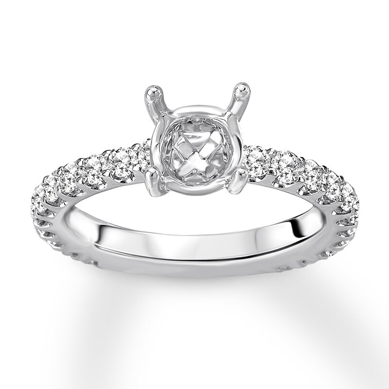 Diamond Ring Setting 3/4 carat tw Round 14K White Gold