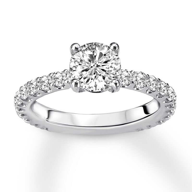 Diamond Ring Setting 3/4 carat tw Round 14K White Gold