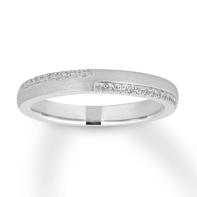 Diamond Wedding Band 1/8 ct tw Round 14K White Gold