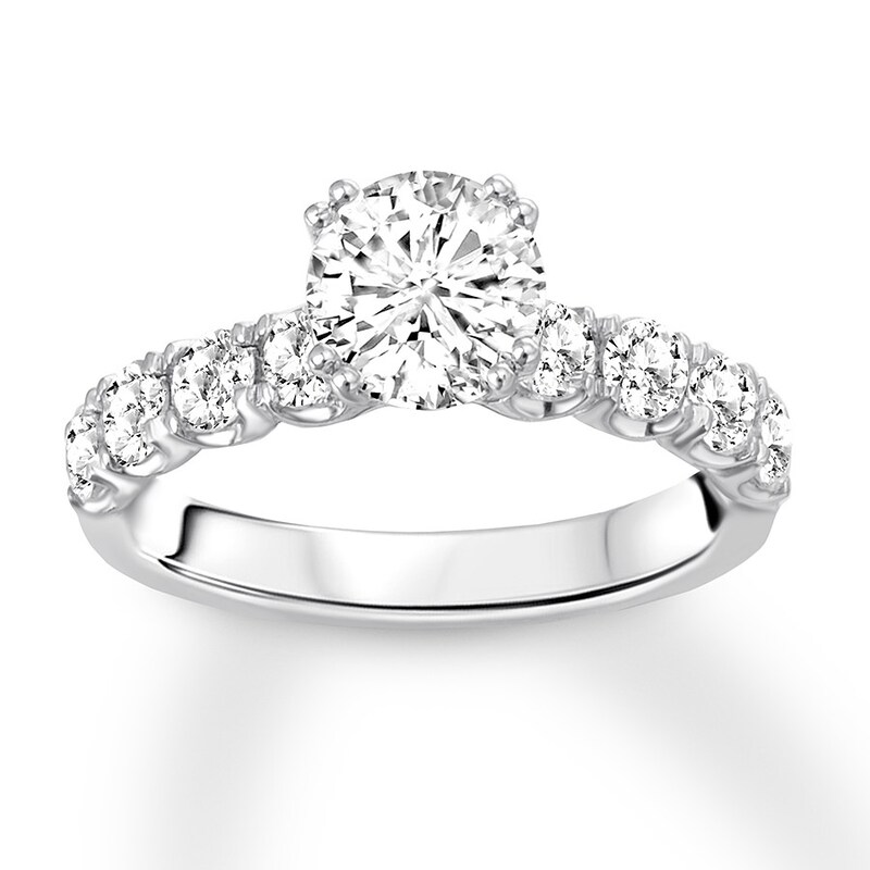 Diamond Ring Setting 3/4 carat tw Round 14K White Gold