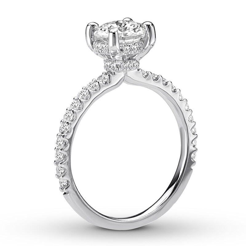 Diamond Ring Setting 3/8 carat tw Round 14K White Gold