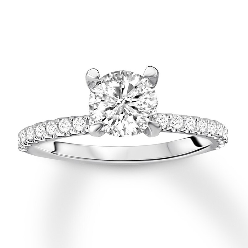 Diamond Ring Setting 3/8 carat tw Round 14K White Gold