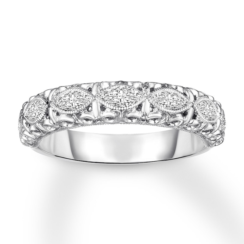 Diamond Wedding Band 1/3 carat tw Round 14K White Gold