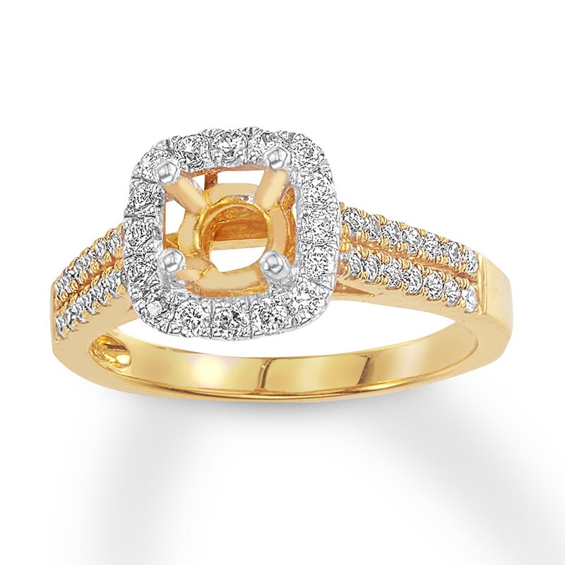 Diamond Ring Setting 1/2 carat tw Round 14K Two-Tone Gold