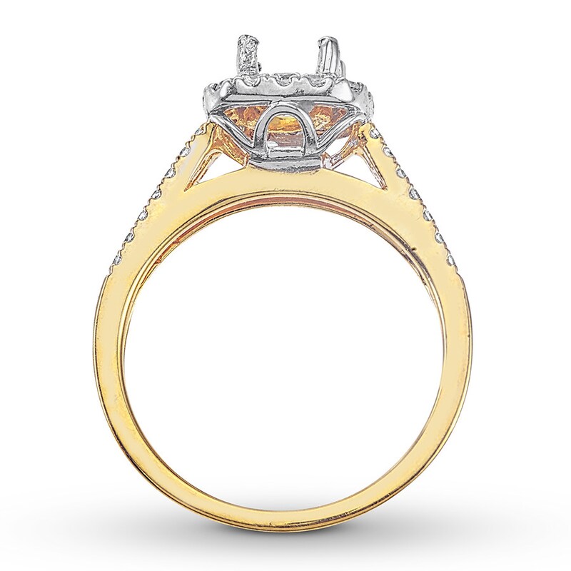 Diamond Ring Setting 1/2 carat tw Round 14K Two-Tone Gold