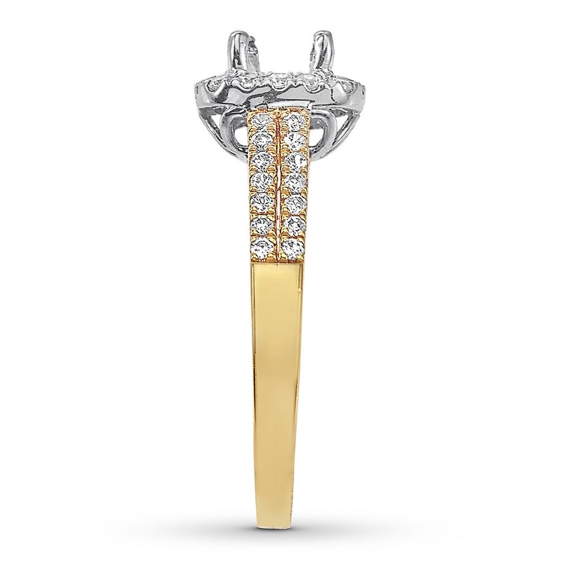 Diamond Ring Setting 1/2 carat tw Round 14K Two-Tone Gold