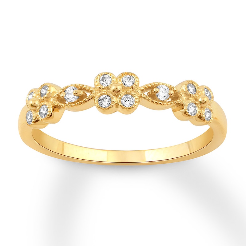Diamond Wedding Band 1/6 ct tw Round Bezel-set 14K Yellow Gold