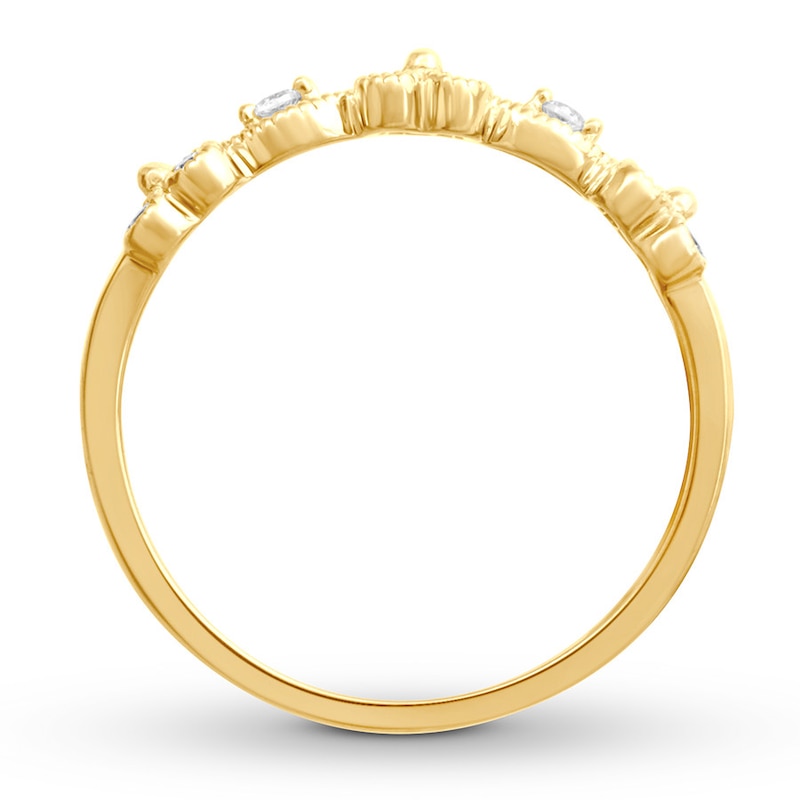 Diamond Wedding Band 1/6 ct tw Round Bezel-set 14K Yellow Gold