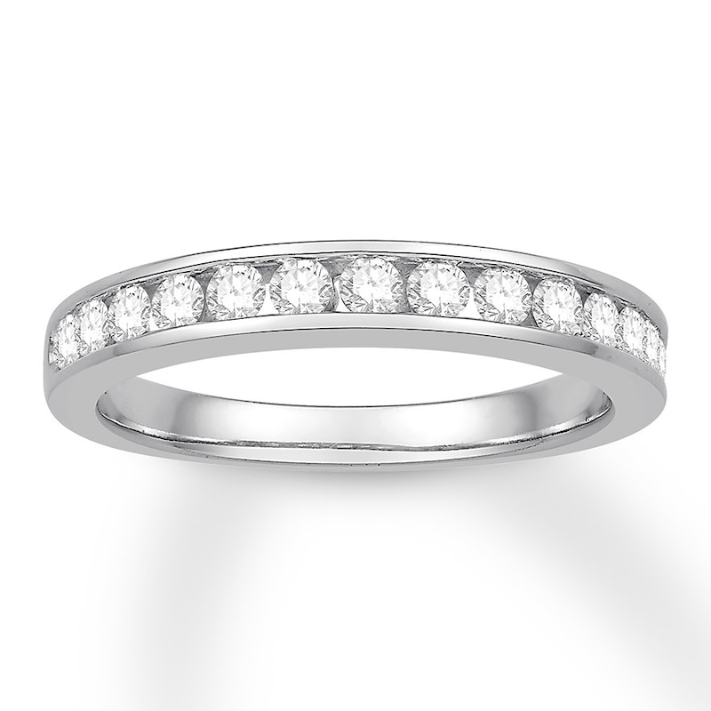 Colorless Diamond Wedding Band 1/2 carat tw 14K White Gold with 360