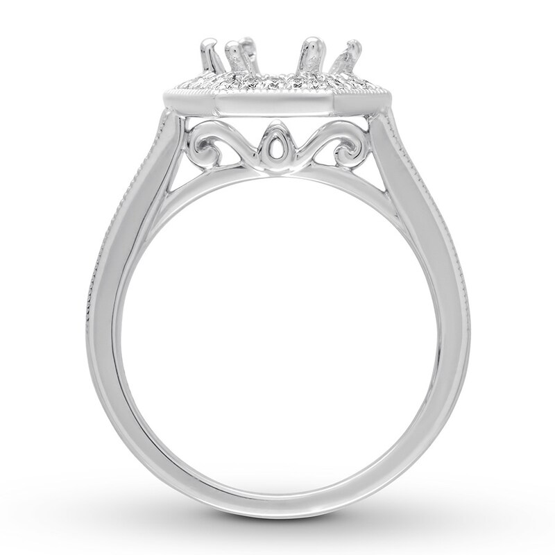 Diamond Ring Setting 1/8 carat tw Round 14K White Gold