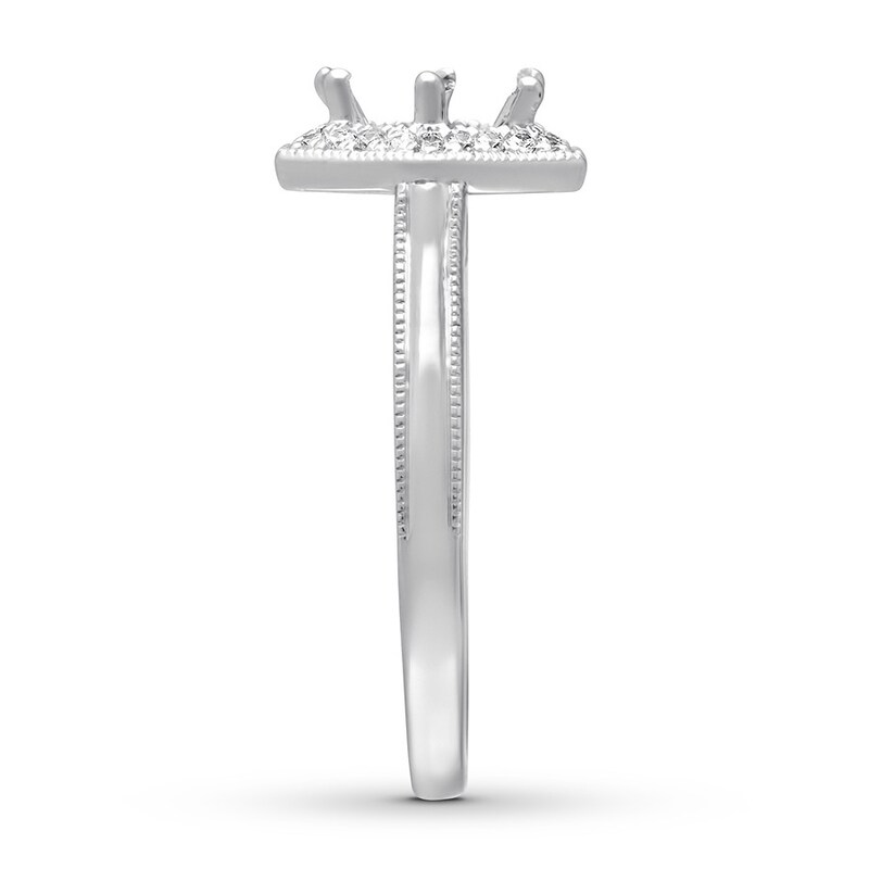 Diamond Ring Setting 1/8 carat tw Round 14K White Gold