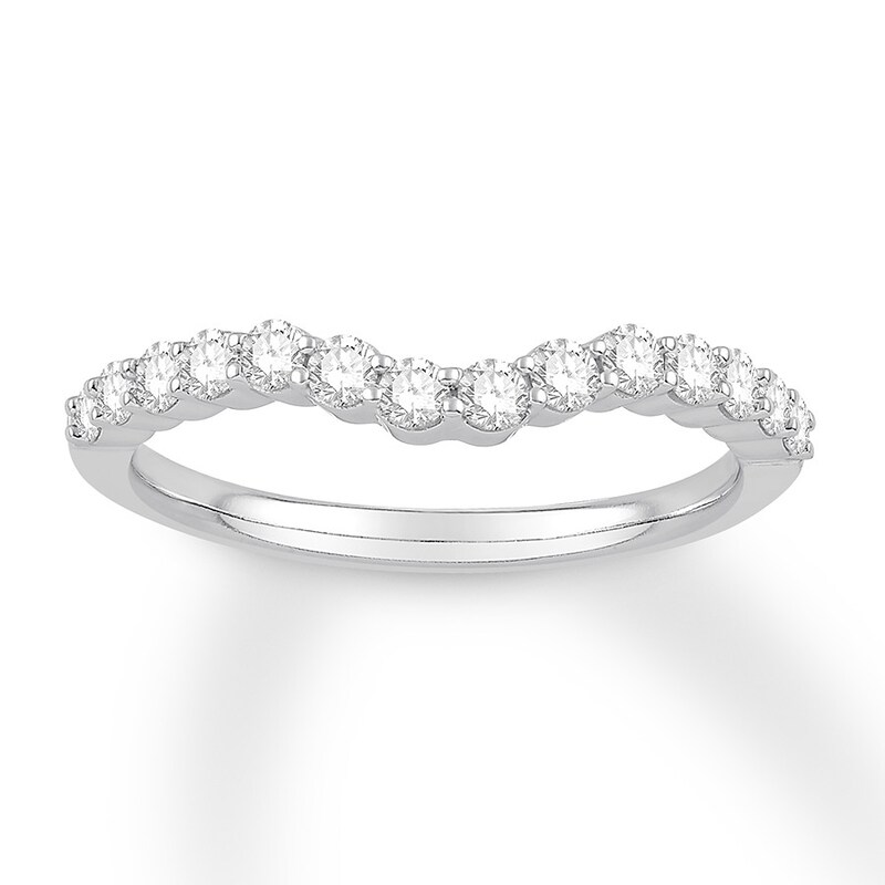 Colorless Diamond Wedding Band 3/8 ct tw Round 14K White Gold