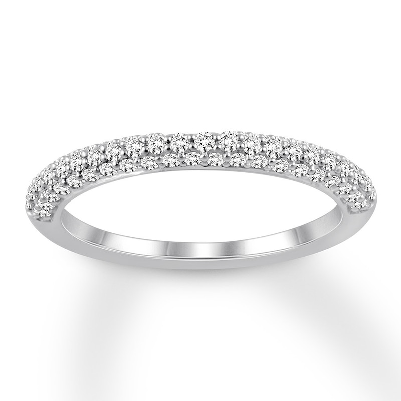 Main Image 1 of Diamond Wedding Band 1/2 carat tw Round 14K White Gold
