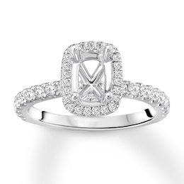 Diamond Ring Setting 1/2 carat tw Round 14K White Gold