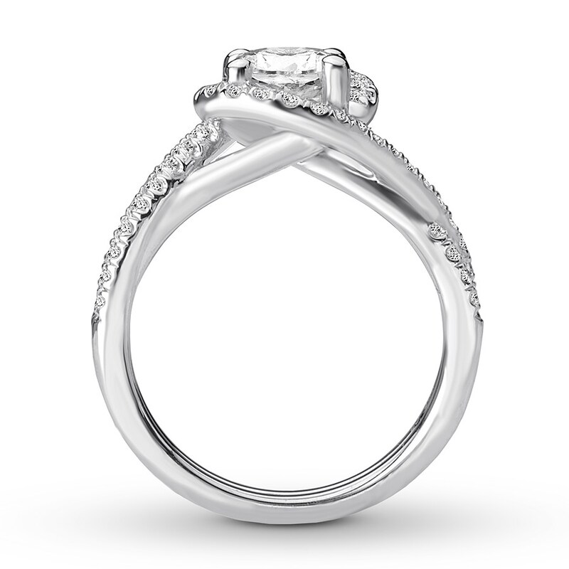 Diamond Ring Setting 3/8 carat tw Round 14K White Gold
