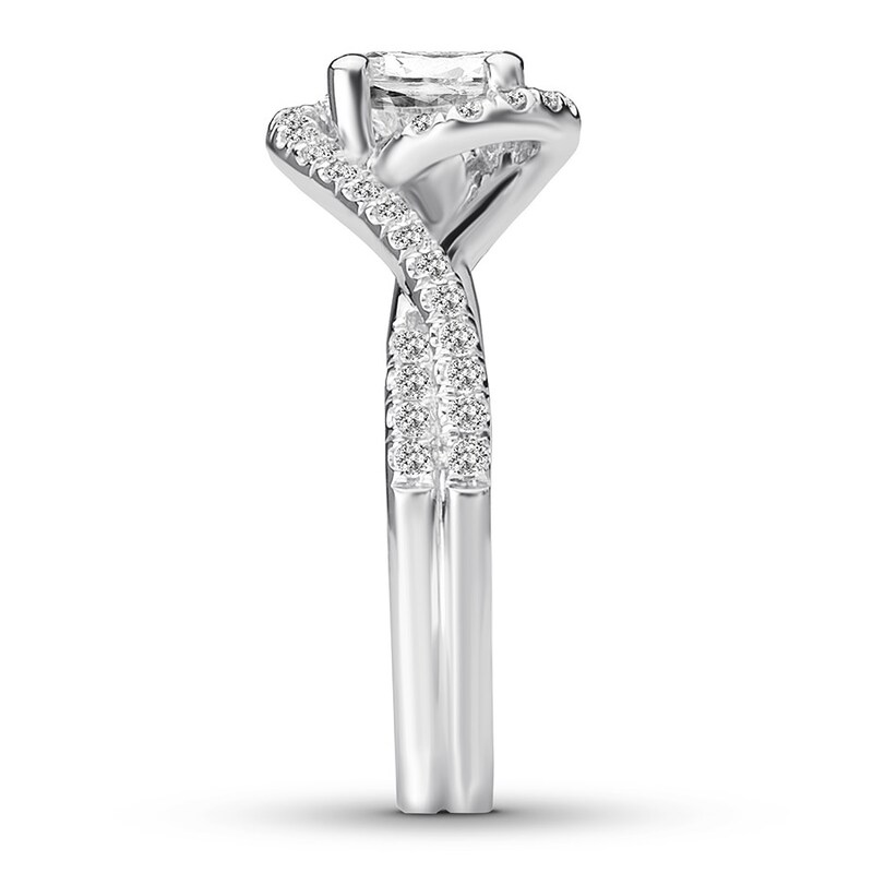 Diamond Ring Setting 3/8 carat tw Round 14K White Gold