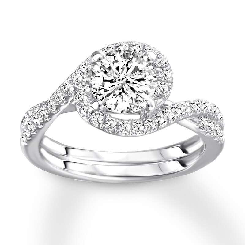 Diamond Ring Setting 3/8 carat tw Round 14K White Gold