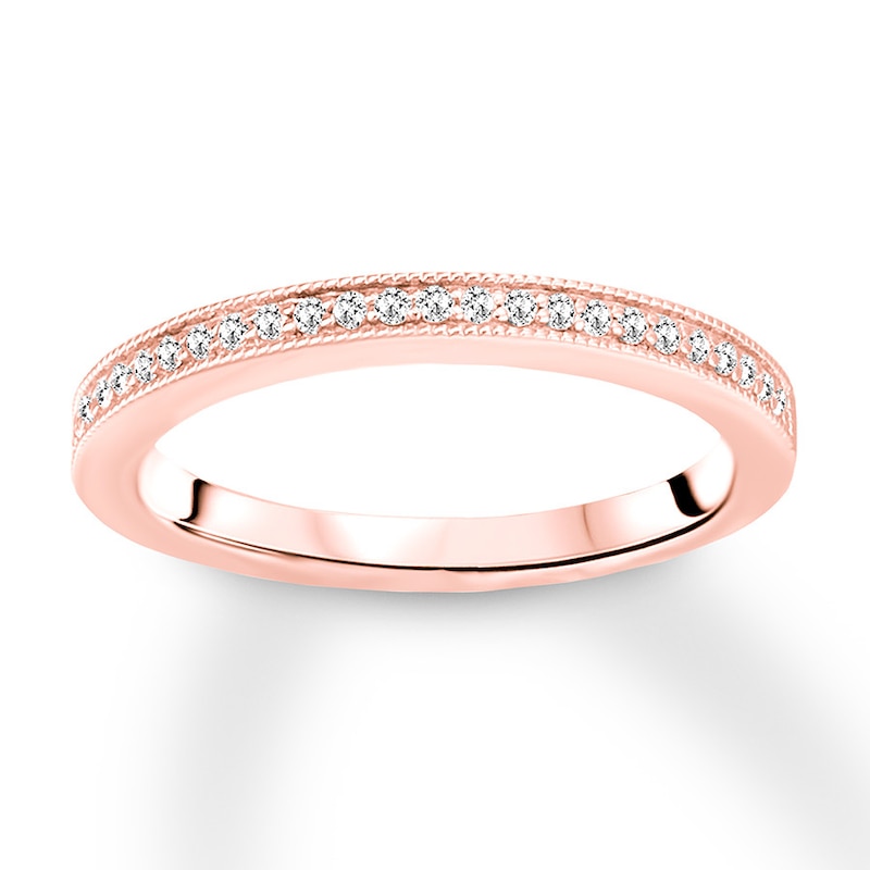 Diamond Wedding Band 1/6 carat tw Round 14K Rose Gold