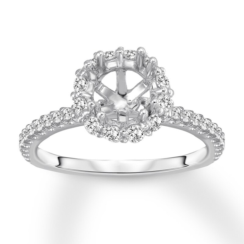 Diamond Ring Setting 1/2 carat tw Round 14K White Gold