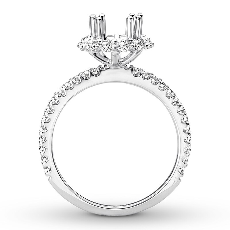 Diamond Ring Setting 1/2 carat tw Round 14K White Gold