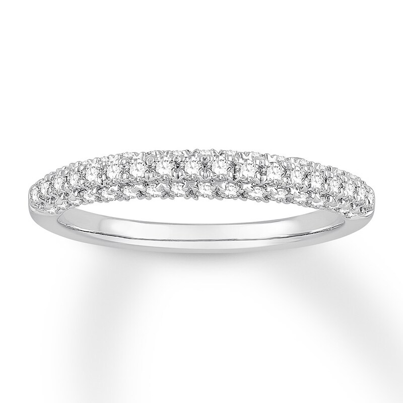 Main Image 1 of Diamond Wedding Band 1/2 carat tw Round 14K White Gold