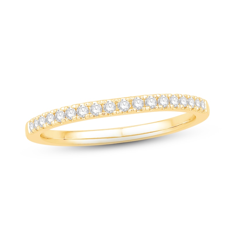 Colorless Diamond Wedding Band 1/5 ct tw 14K Yellow Gold with 360