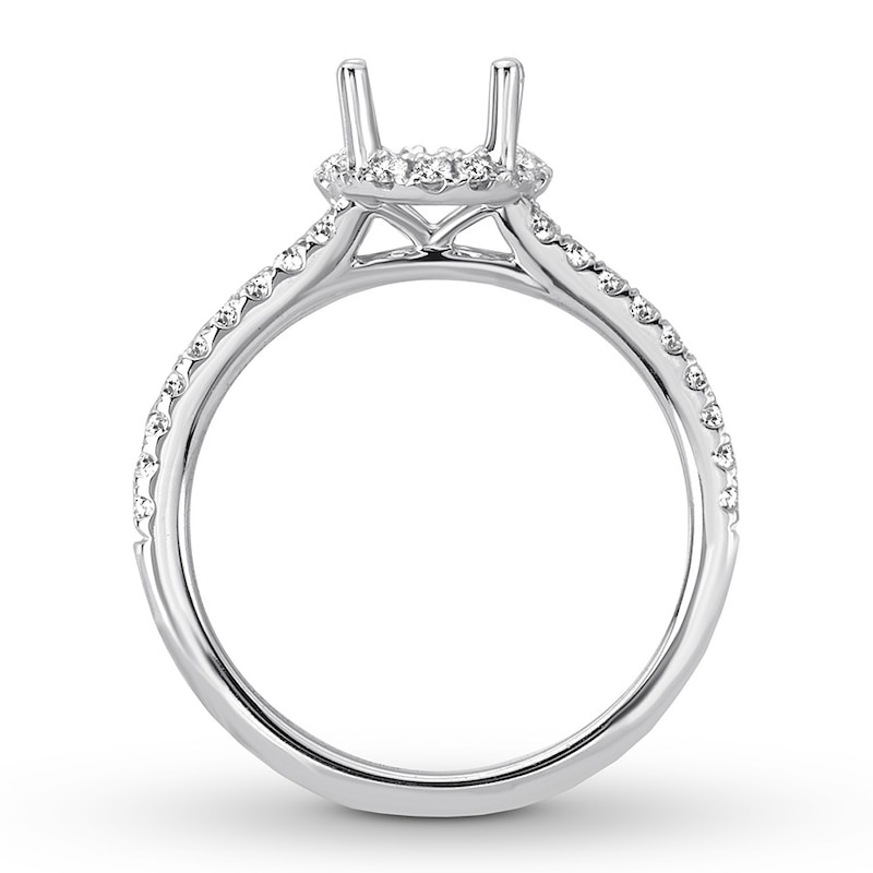 Diamond Ring Setting 3/8 ct tw Round-cut 14K White Gold