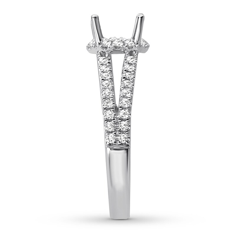 Diamond Ring Setting 3/8 ct tw Round-cut 14K White Gold