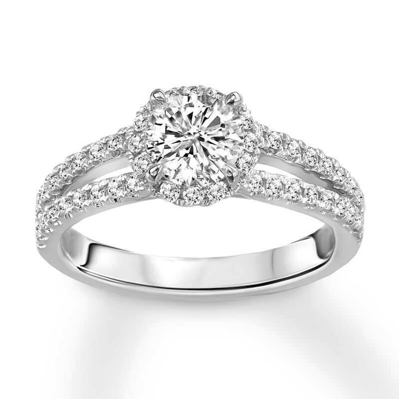 Diamond Ring Setting 3/8 ct tw Round-cut 14K White Gold