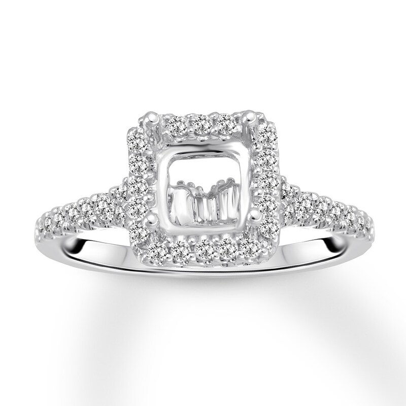 Diamond Ring Setting 3/8 ct tw Round 14K White Gold