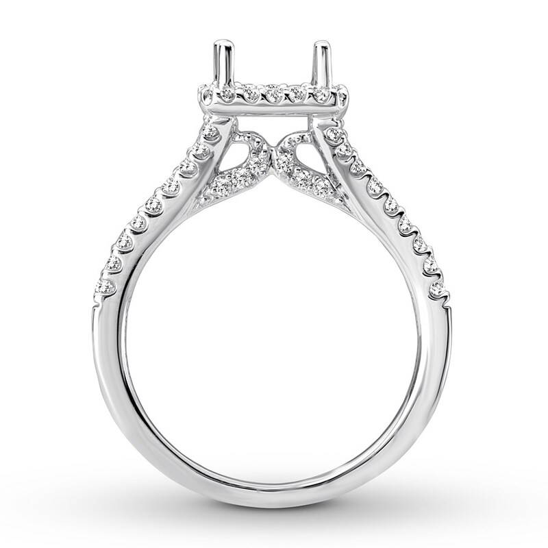 Diamond Ring Setting 3/8 ct tw Round 14K White Gold