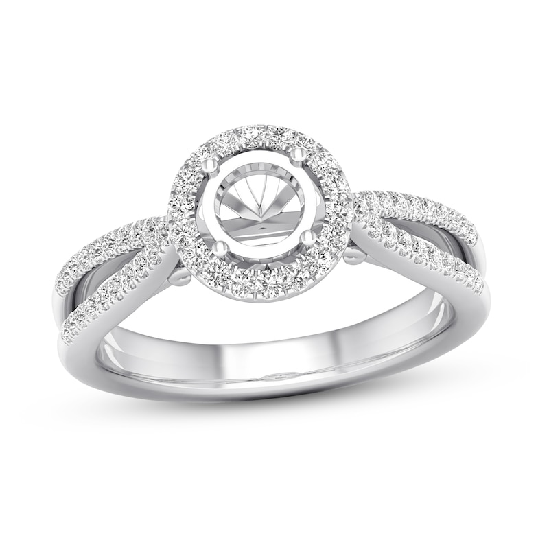 Diamond Ring Setting 1/4 carat tw Round 14K White Gold