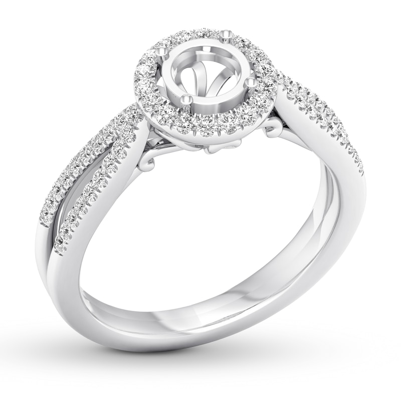 Diamond Ring Setting 1/4 carat tw Round 14K White Gold