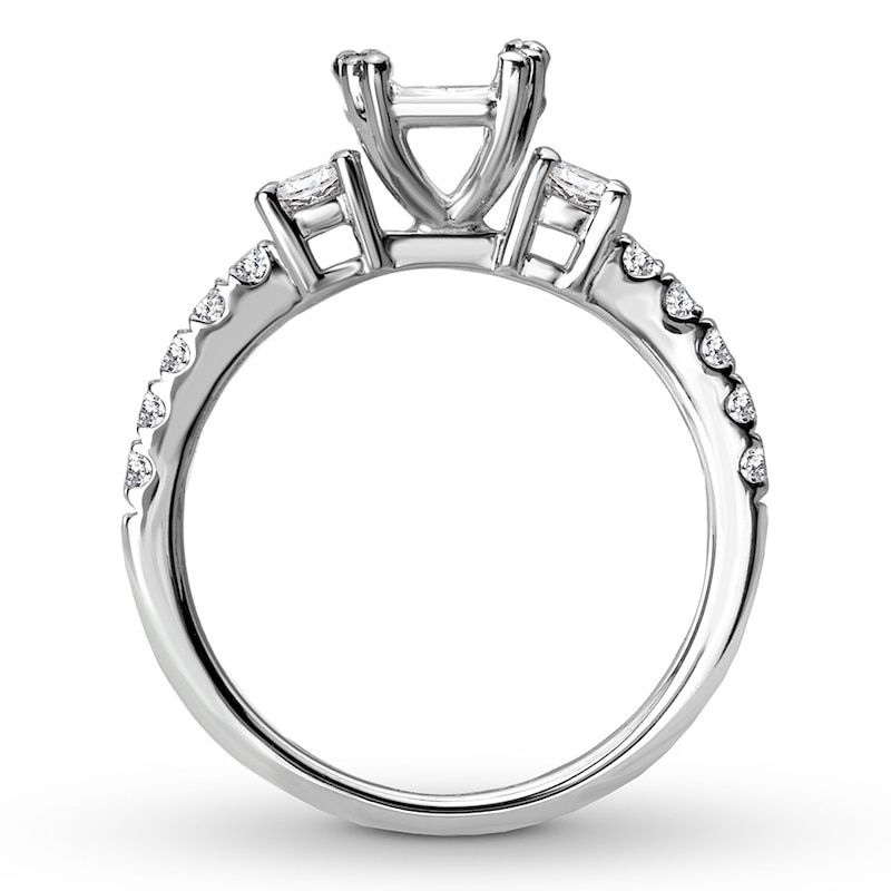 Diamond Engagement Ring Setting 3/8 ct tw Round 14K White Gold