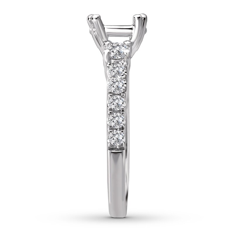 Diamond Engagement Ring Setting 3/8 ct tw Round 14K White Gold