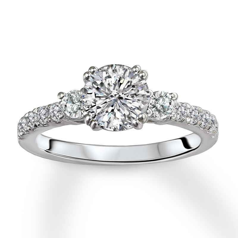 Diamond Engagement Ring Setting 3/8 ct tw Round 14K White Gold