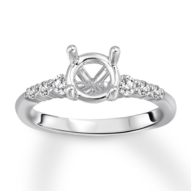 Diamond Ring Setting 1/4 carat tw Round 14K White Gold