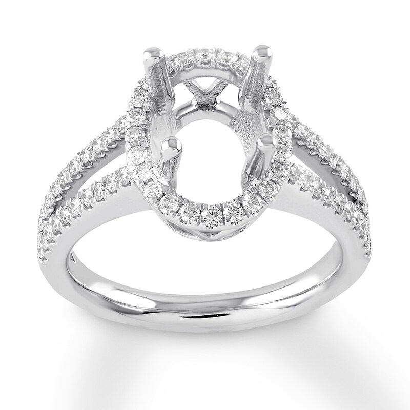 Diamond Ring Setting 1/2 carat tw Round-cut 14K White Gold