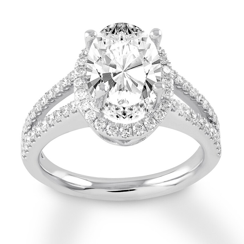 Diamond Ring Setting 1/2 carat tw Round-cut 14K White Gold