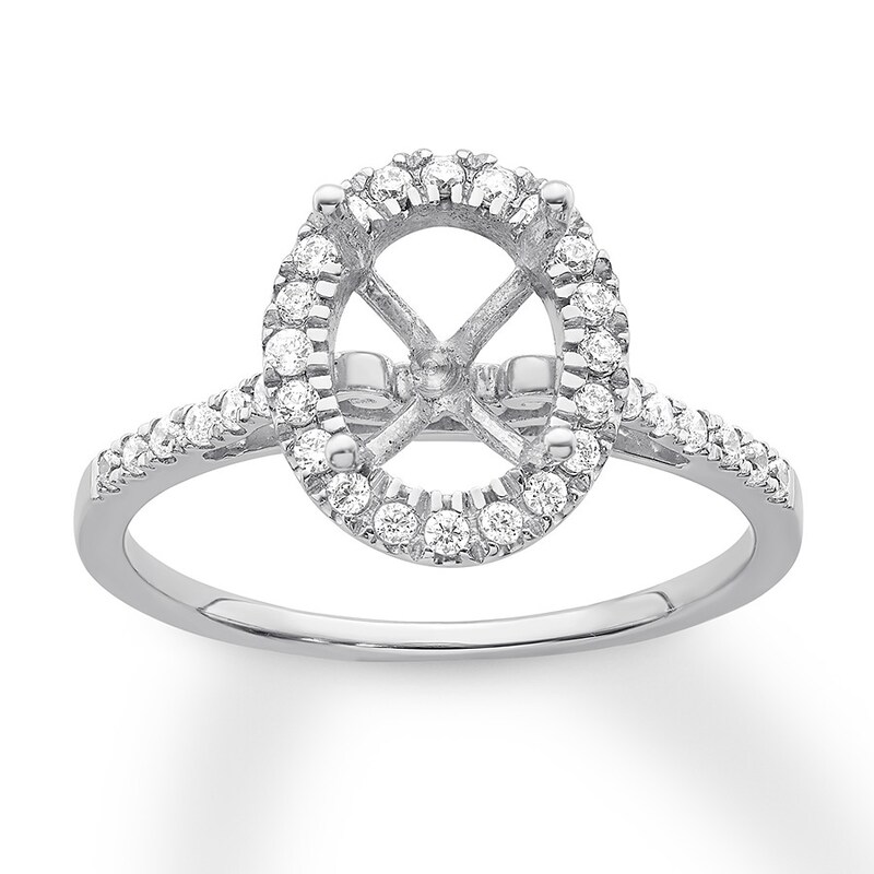 Diamond Ring Setting 1/3 carat tw Round 14K White Gold