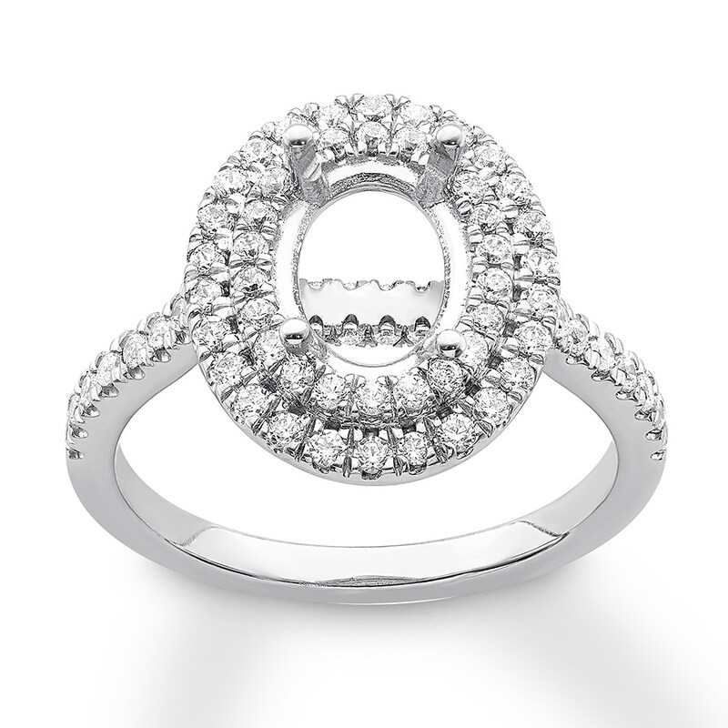 Diamond Ring Setting 5/8 carat tw Round 14K White Gold with 360