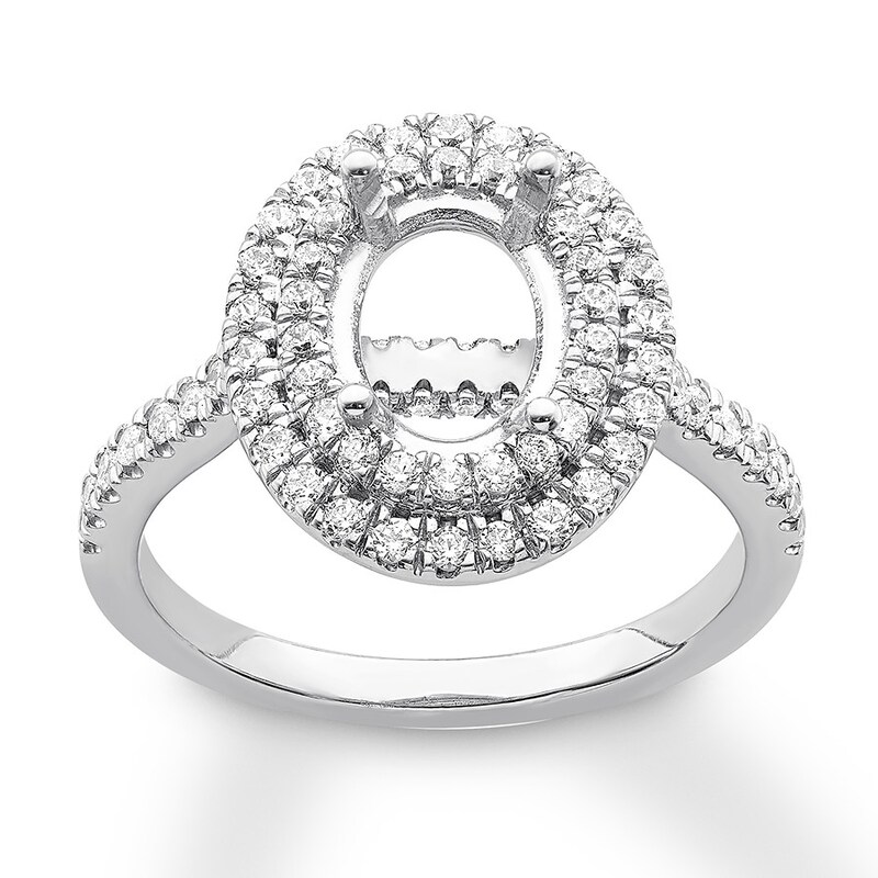 Diamond Ring Setting 5/8 carat tw Round 14K White Gold