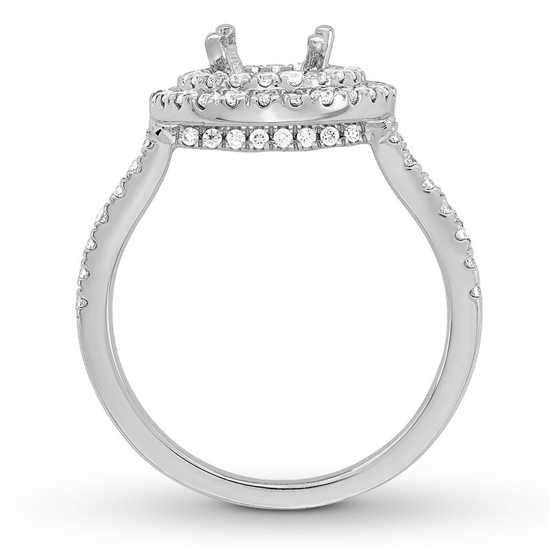 Diamond Ring Setting 5/8 carat tw Round 14K White Gold
