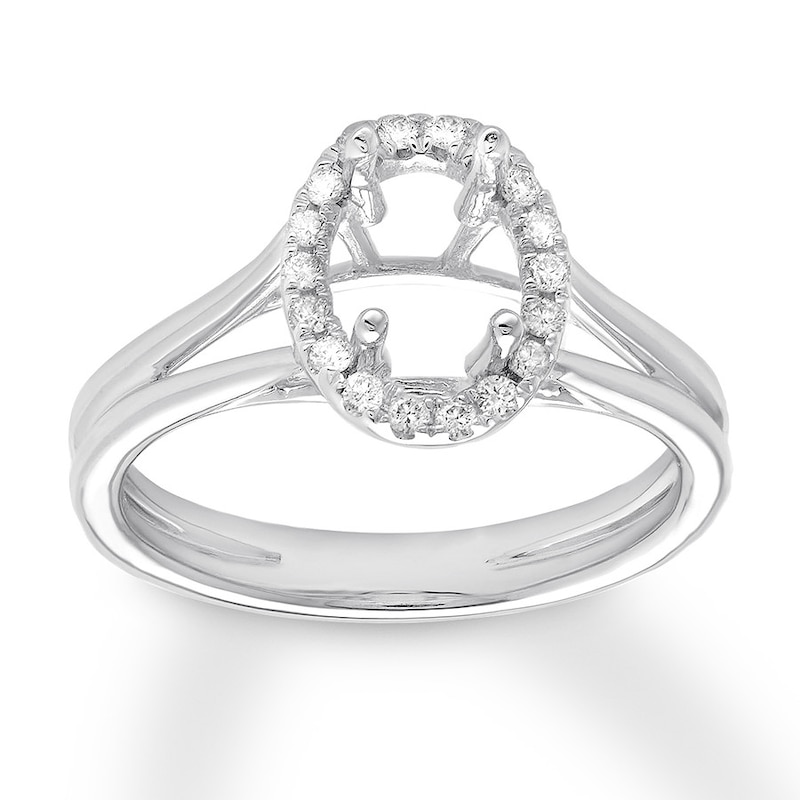 Diamond Ring Setting 1/8 carat tw Round-cut 14K White Gold