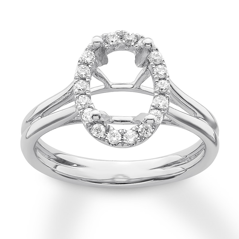 Diamond Ring Setting 1/5 carat tw Round 14K White Gold with 360