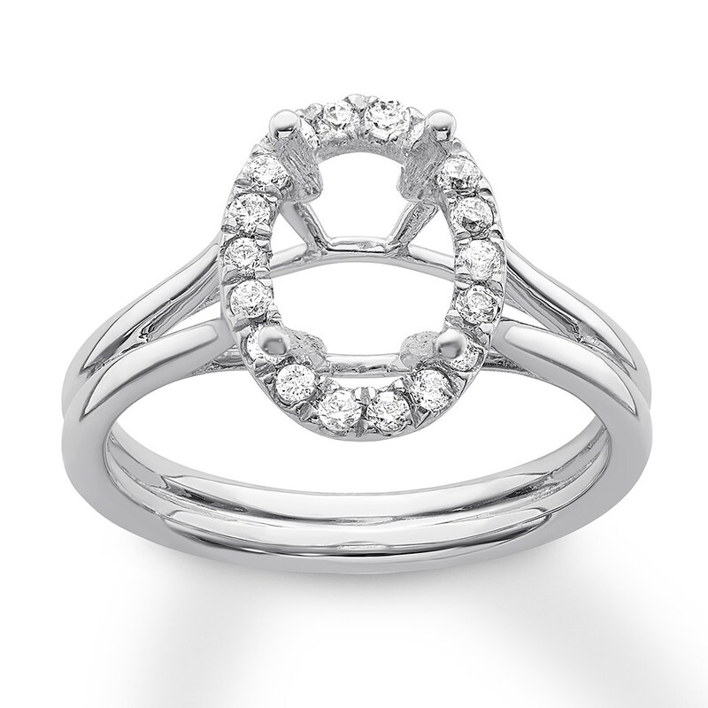 Diamond Ring Setting 1/5 carat tw Round 14K White Gold
