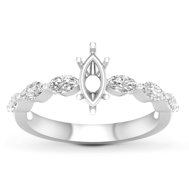 Diamond Ring Setting 5/8 carat tw Marquise 14K White Gold with 360