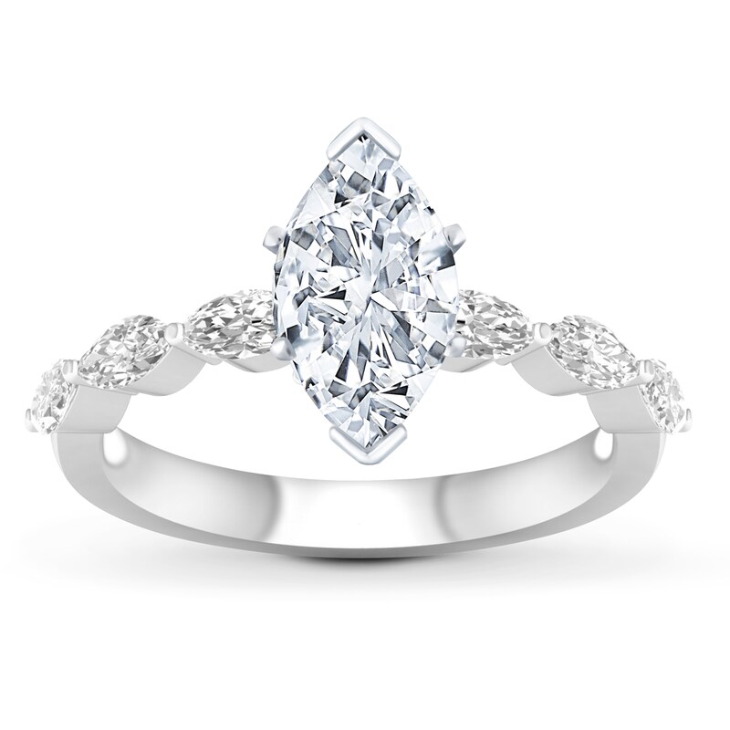 Diamond Ring Setting 5/8 carat tw Marquise 14K White Gold
